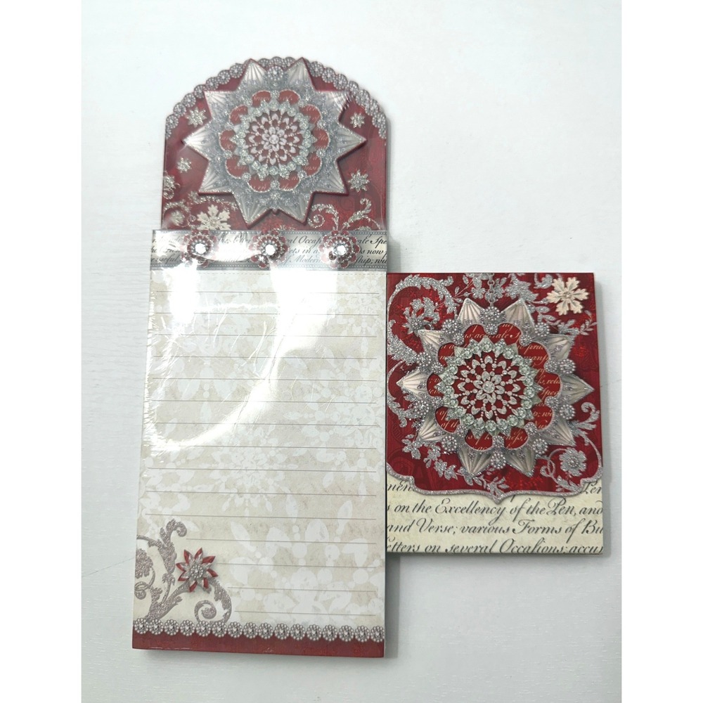 Punch Studio Notepad Set Snowflake Christmas 2pc